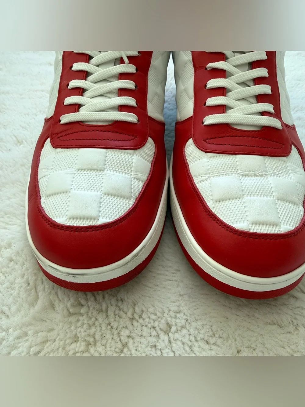 Louis Vuitton Rivoli red/white men sneakers size 10 US Authentic Retail 1275$